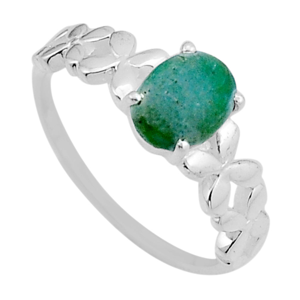 925 silver 2.02cts faceted green arizona mohave turquoise ring size 7.5 n49428