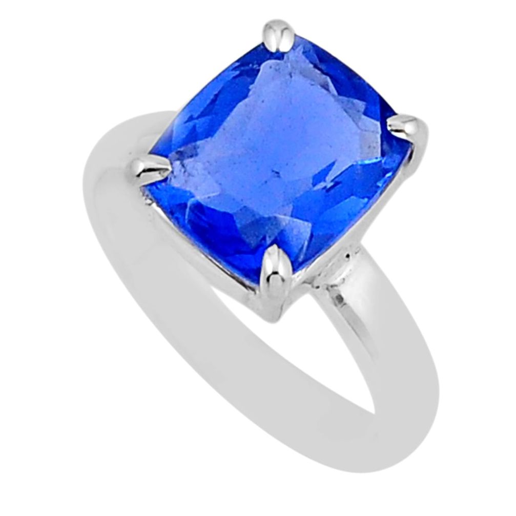 925 silver 4.94cts faceted natural apatite (madagascar) ring size 7.5 y46643