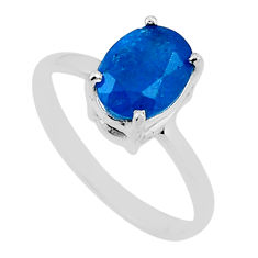 925 silver 2.71cts faceted natural blue apatite (madagascar) ring size 6 n25886