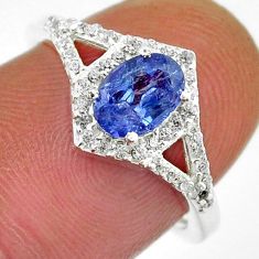 925 silver 2.03cts faceted natural blue iolite white topaz ring size 6.5 y38351