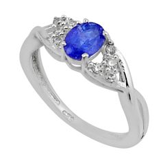 925 silver 2.09cts faceted natural blue tanzanite topaz ring size 5.5 y44855