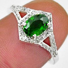 925 silver 2.17cts faceted natural chrome diopside topaz ring size 5.5 y38347