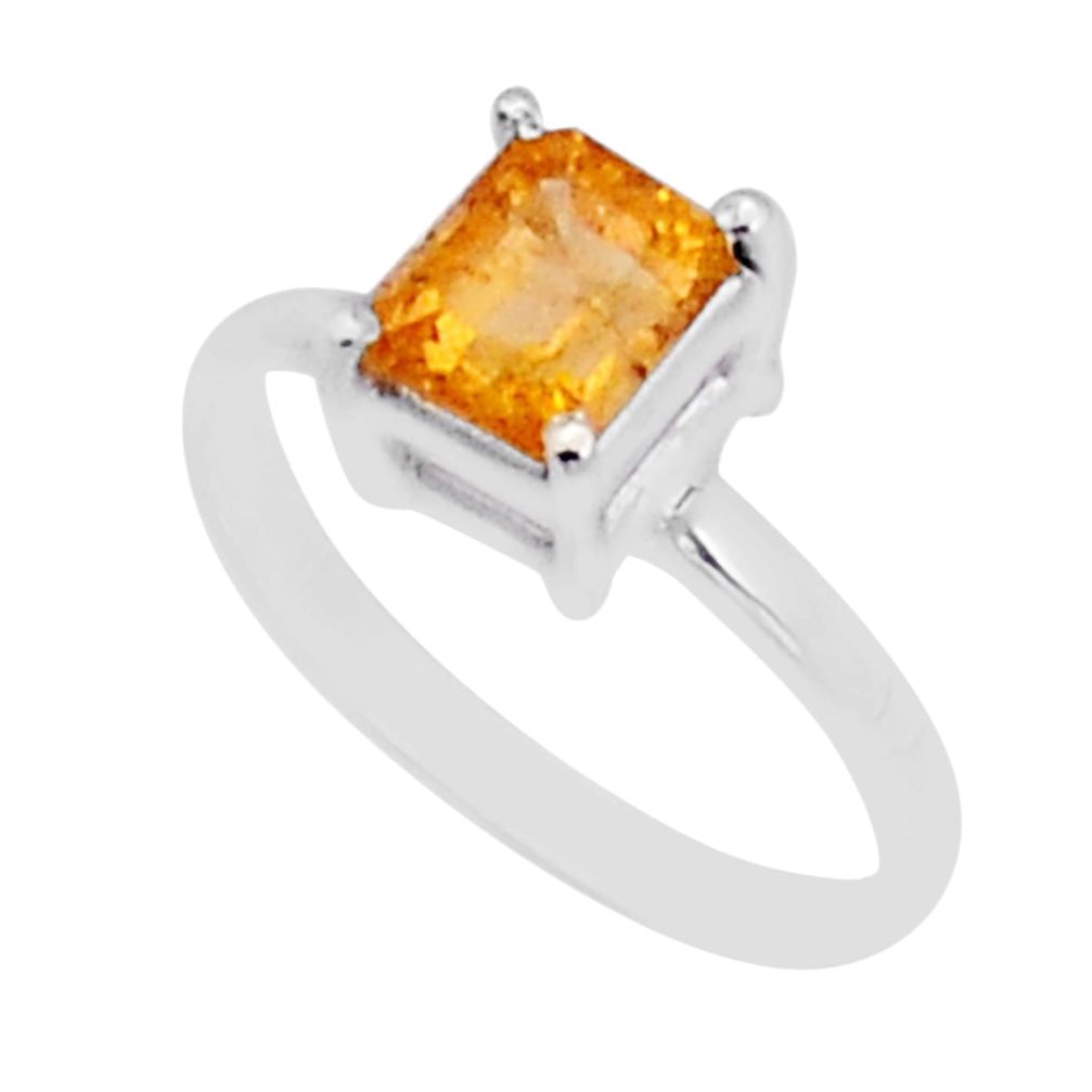 925 silver 1.47cts faceted natural golden imperial topaz oval ring size 6 y1865
