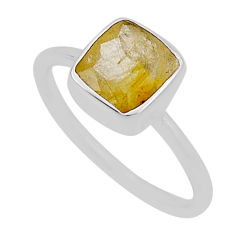 925 silver 2.38cts faceted natural golden tourmaline rutile ring size 6 n33700