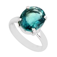 925 silver 5.05cts faceted natural green apatite (madagascar) ring size 7 y72820
