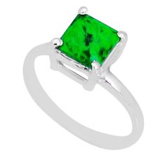 925 silver 2.28cts faceted natural green maw sit sit square ring size 6 y2191