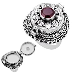 925 silver 2.21cts faceted natural red garnet poison box ring size 8 n43723