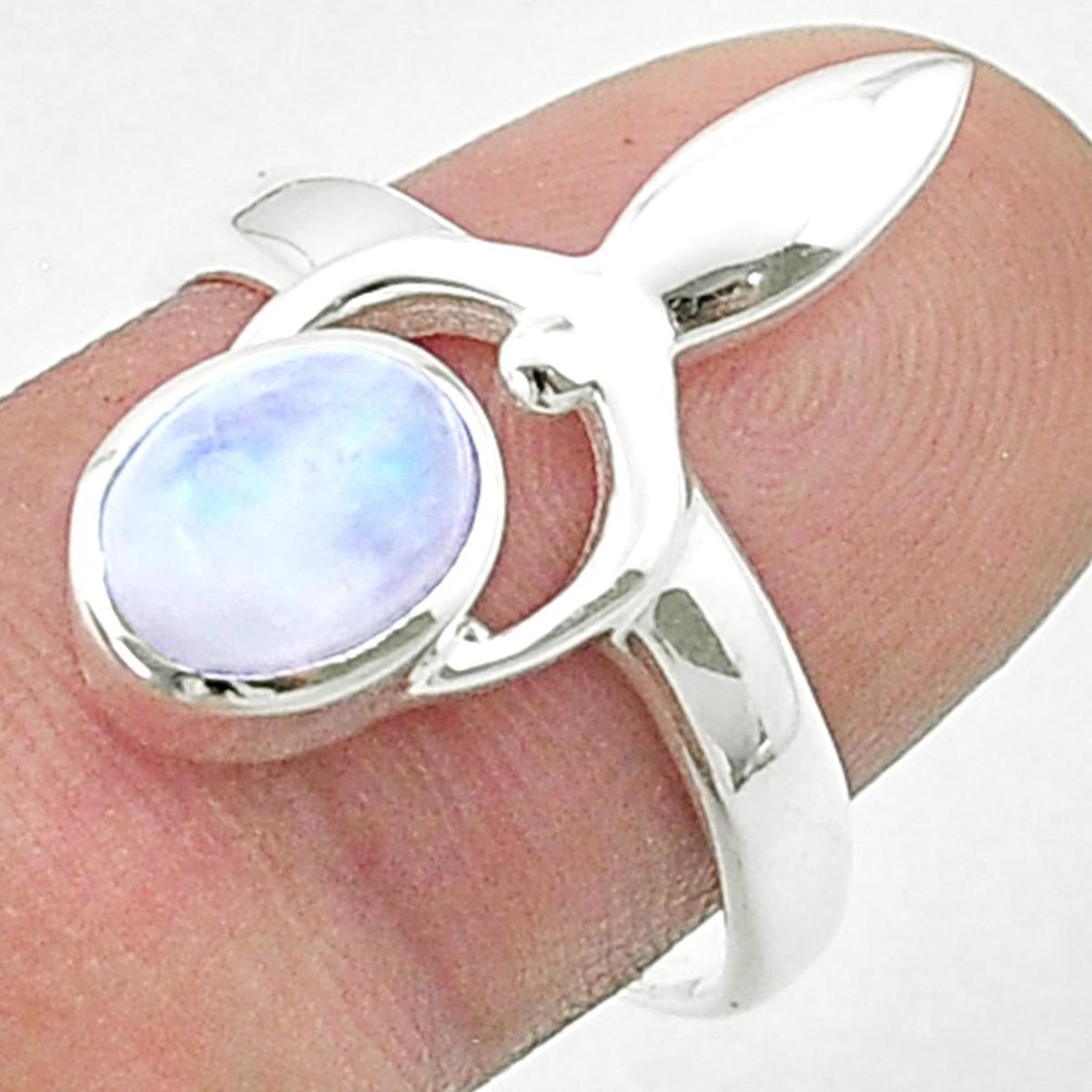 925 silver 2.06cts faceted rainbow moonstone spirit healer ring size 8.5 u36972