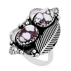 925 silver 3.95cts feather bronze wild horse magnesite oval ring size 6.5 n34133