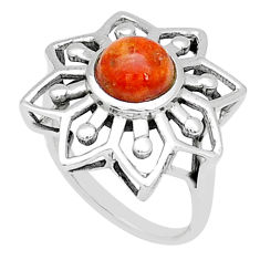 925 silver 2.43cts flower natural orange mojave turquoise ring size 6 u75880