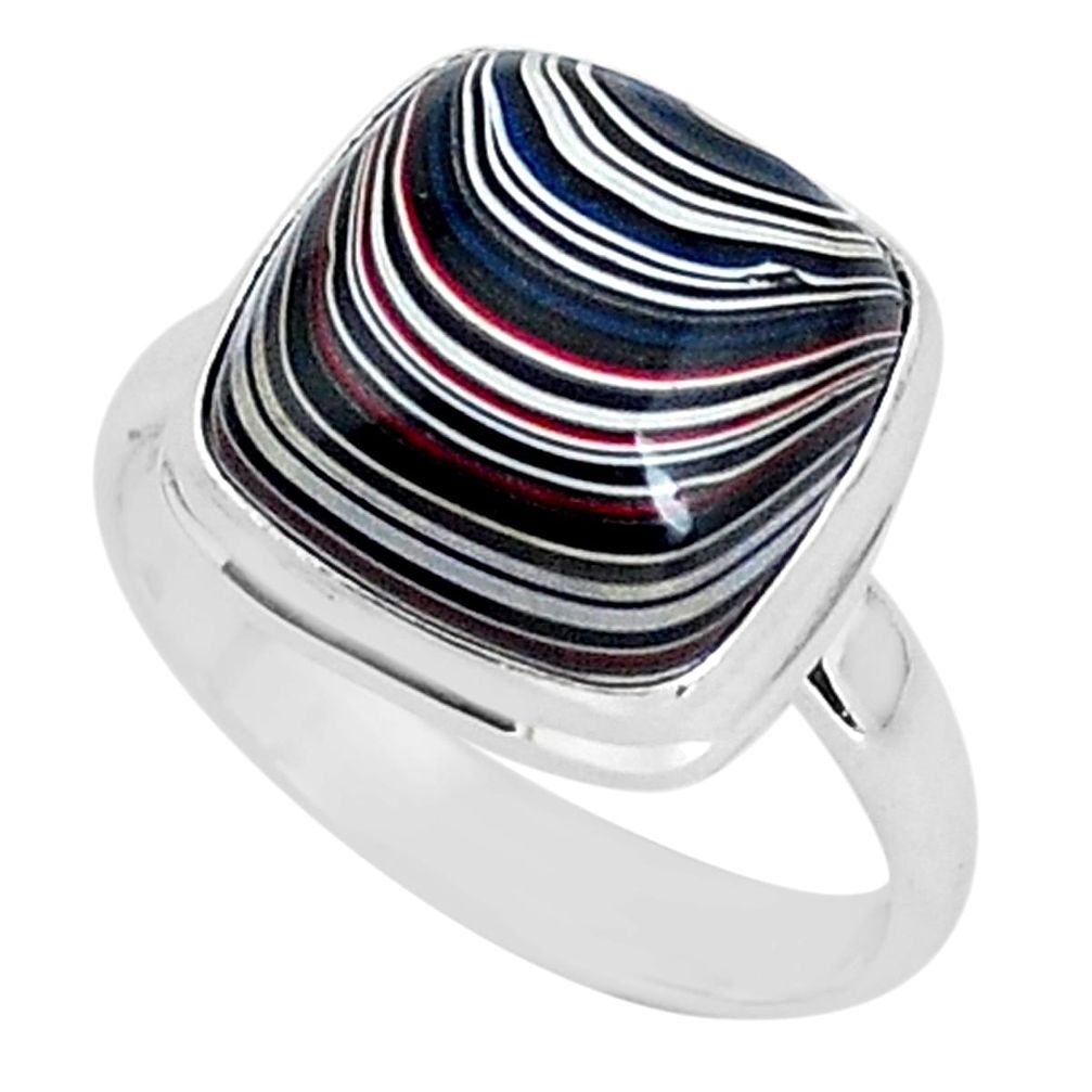 925 silver 7.60cts fordite detroit agate solitaire handmade ring size 9 r92808