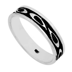 925 silver 3.02gms indonesian bali style solid band ring jewelry size 9.5 n27116