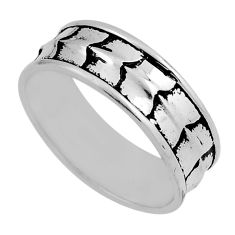 925 silver 5.48gms indonesian bali style solid band ring jewelry size 9.5 n27117