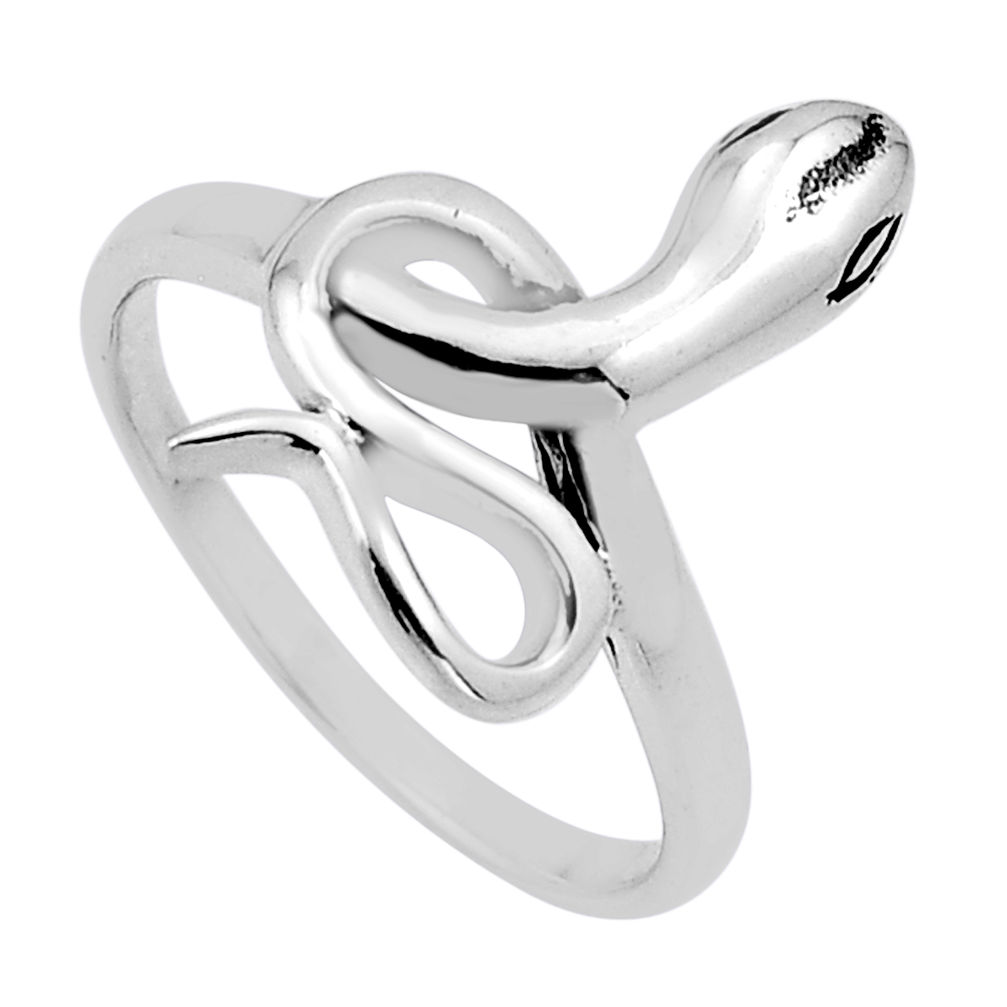 925 silver 3.59gms indonesian bali style solid fancy snake ring size 8.5 n50203