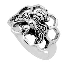 925 silver 5.03gms indonesian bali style solid honey bee ring size 7.5 n50574