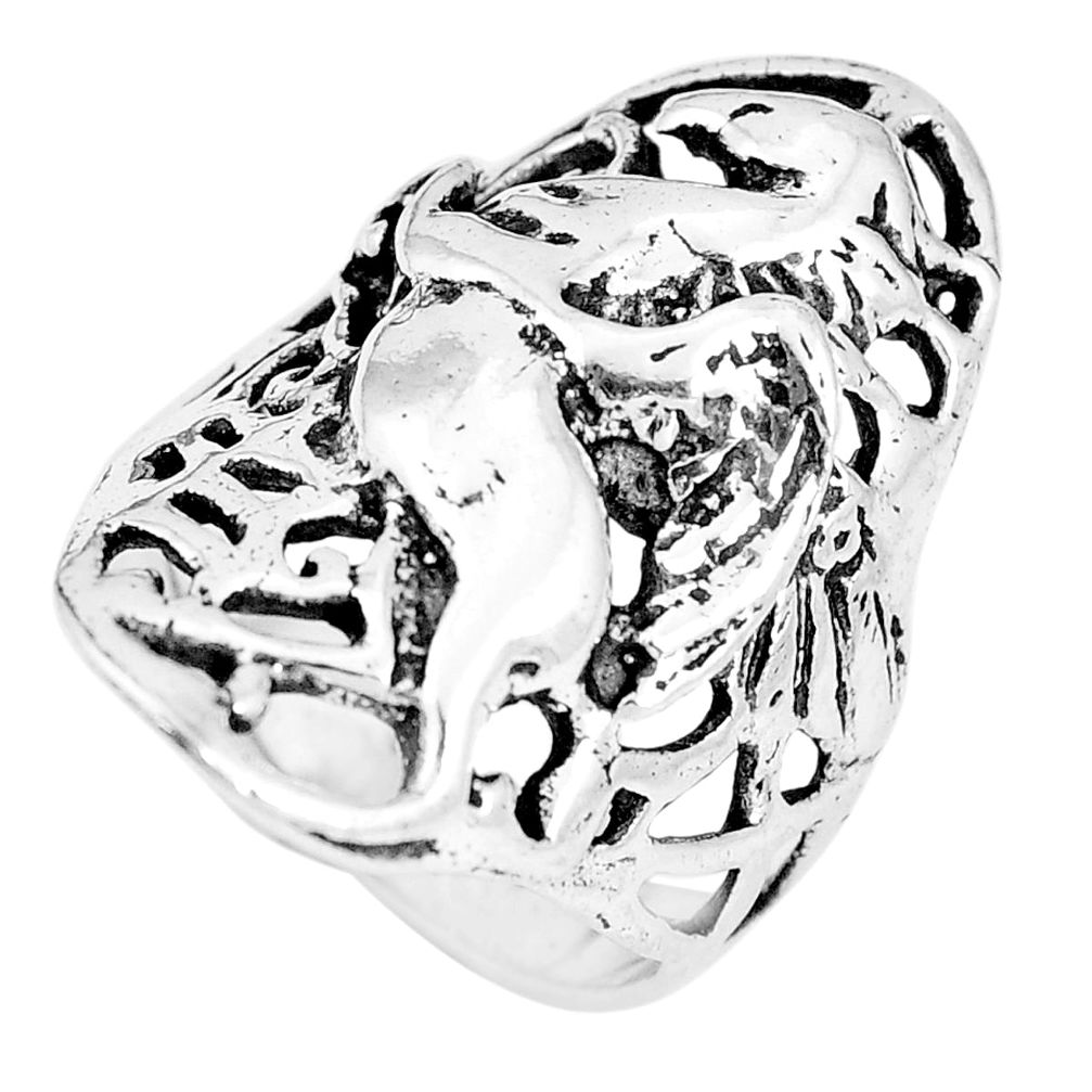 925 silver 8.02gms indonesian bali style solid horse ring size 7.5 c17093