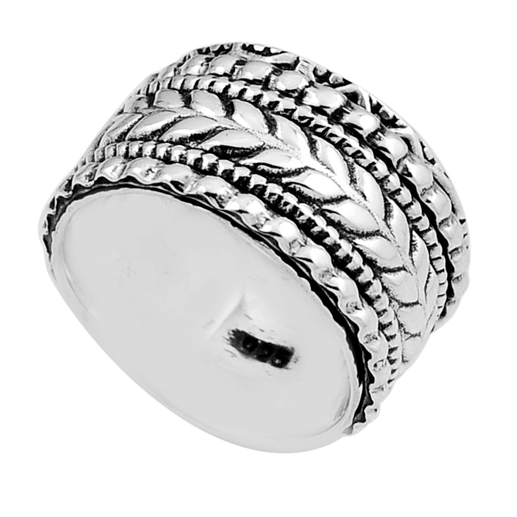 925 silver 9.23gms indonesian bali style solid spinner band ring size 6 n25999