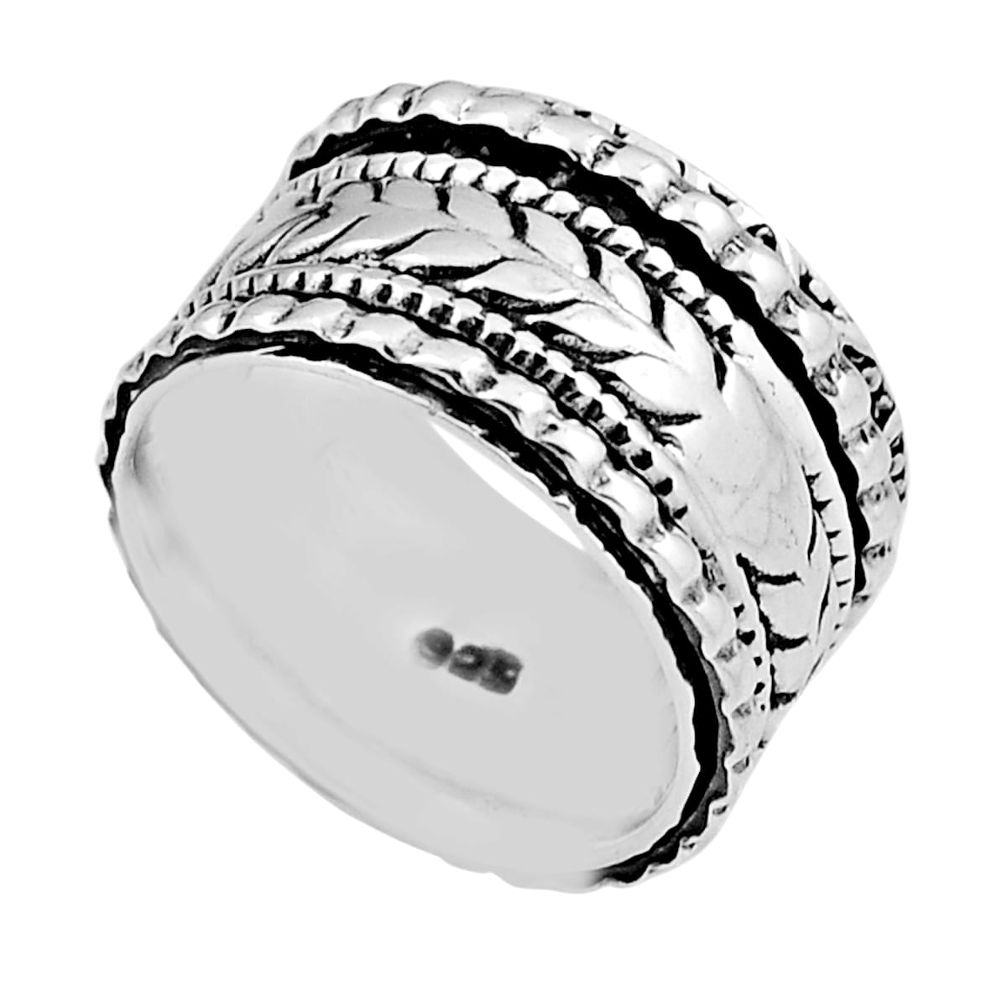 925 silver 9.27gms indonesian bali style solid spinner band ring size 6 n26052