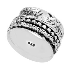 925 silver 6.78gms indonesian bali style solid spinner band ring size 7 n25993