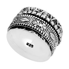 925 silver 8.26gms indonesian bali style solid spinner band ring size 7 n25996