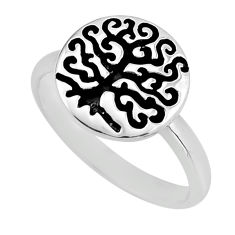 925 silver 3.82gms indonesian bali style solid tree of life ring size 7.5 y83232