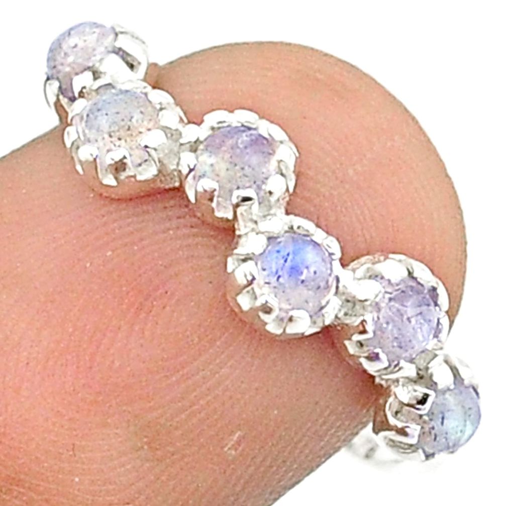 925 silver 1.88cts infinity natural rainbow moonstone round ring size 8 u23977