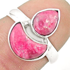 925 silver 6.78cts moon thulite (unionite, pink zoisite) ring size 6.5 u37563
