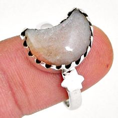 925 silver 5.64cts moon with star natural moonstone adjustable ring size 8 y4731