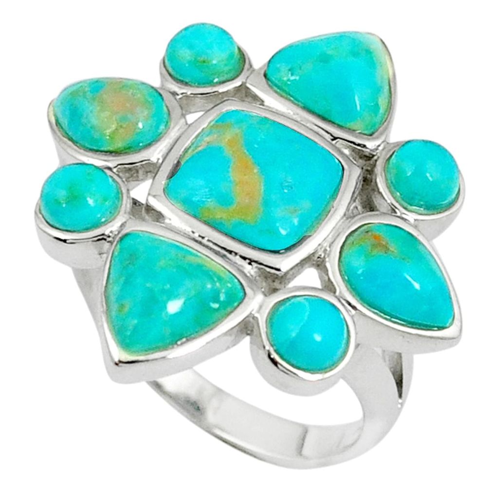 925 silver natural blue arizona turquoise ring jewelry size 8.5 c10637