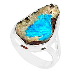 925 silver 10.78cts natural blue cavansite solitaire ring jewelry size 7 r86146
