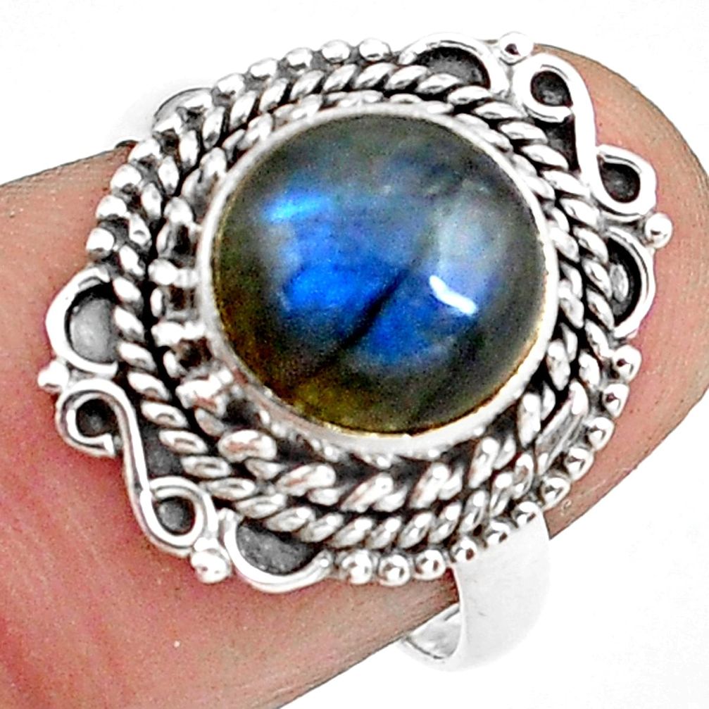 ts natural blue labradorite solitaire ring jewelry size 7 p78829