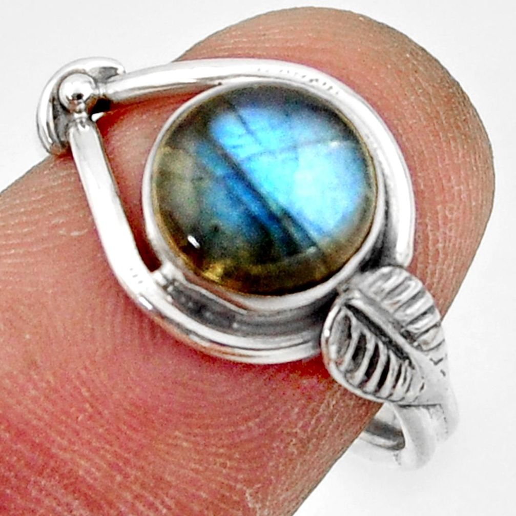 925 silver 3.06cts natural blue labradorite solitaire ring jewelry size 7 r41536