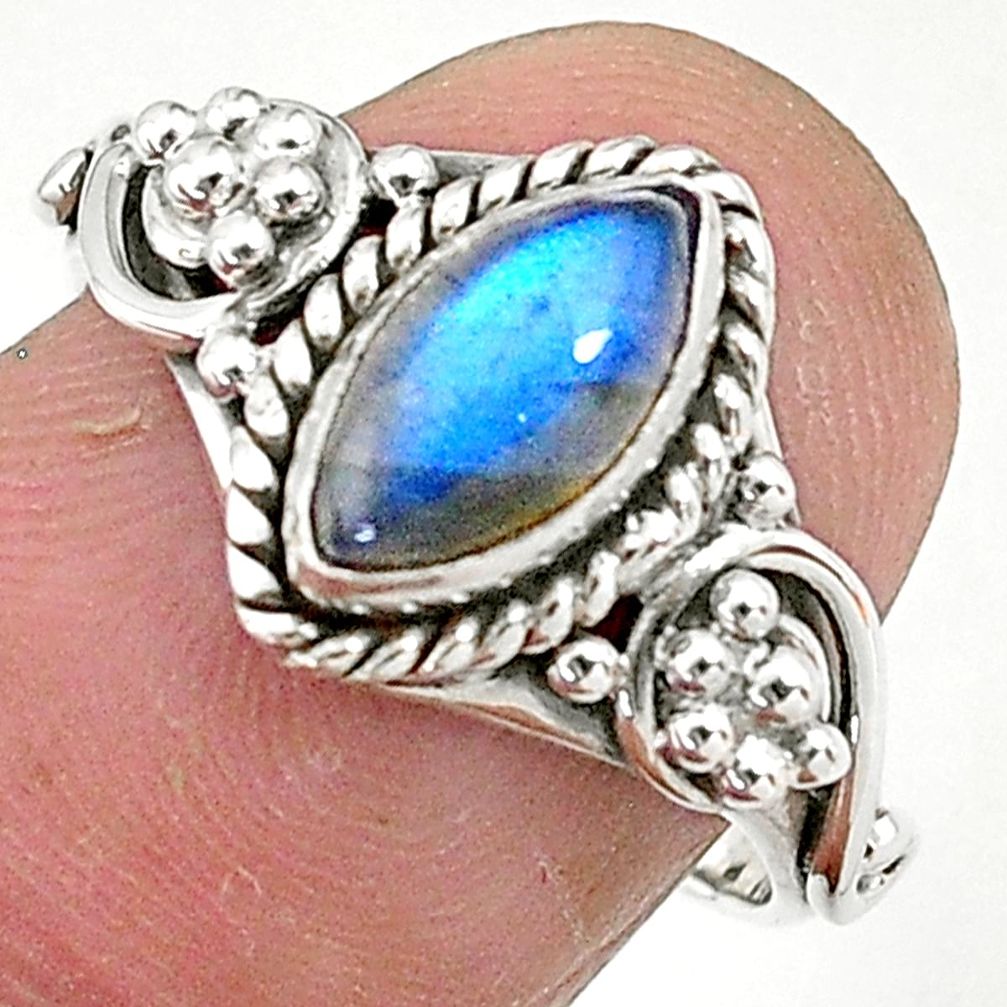 925 silver 2.55cts natural blue labradorite solitaire ring jewelry size 7 t4575