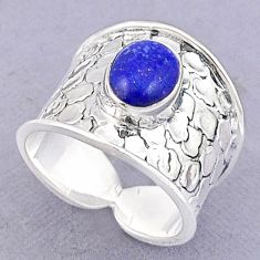 925 silver 3.32cts natural blue lapis lazuli band ring jewelry size 8 u29492