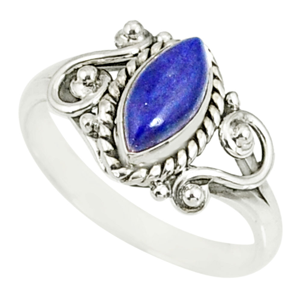 925 silver 2.53cts natural blue lapis lazuli solitaire ring size 8 r82520
