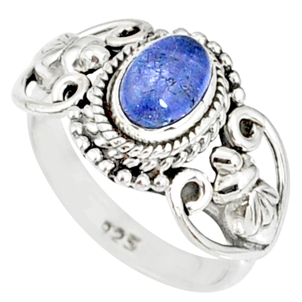 925 silver 1.55cts natural blue tanzanite solitaire ring jewelry size 6 r82376