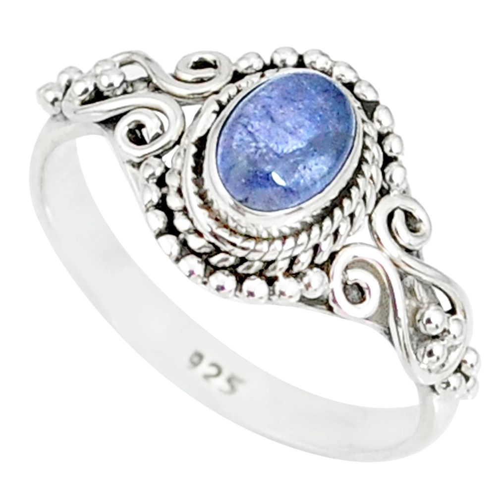 925 silver 1.48cts natural blue tanzanite solitaire ring jewelry size 9 r82379