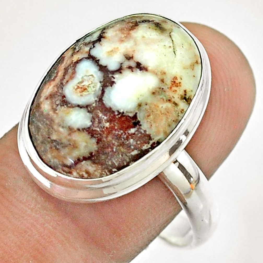 925 silver 14.63cts natural bronze wild horse magnesite oval ring size 10 t54283