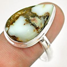 925 silver 16.15cts natural bronze wild horse magnesite pear ring size 11 t54286