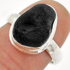 925 silver 6.58cts natural brown chintamani saffordite fancy ring size 7 u85597