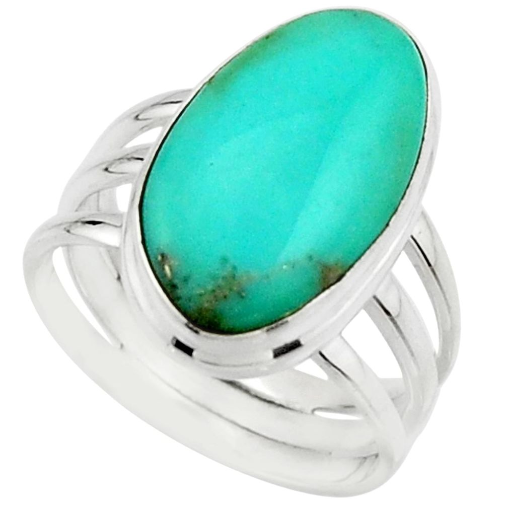925 silver 13.24cts natural campitos turquoise solitaire ring size 8.5 r22194