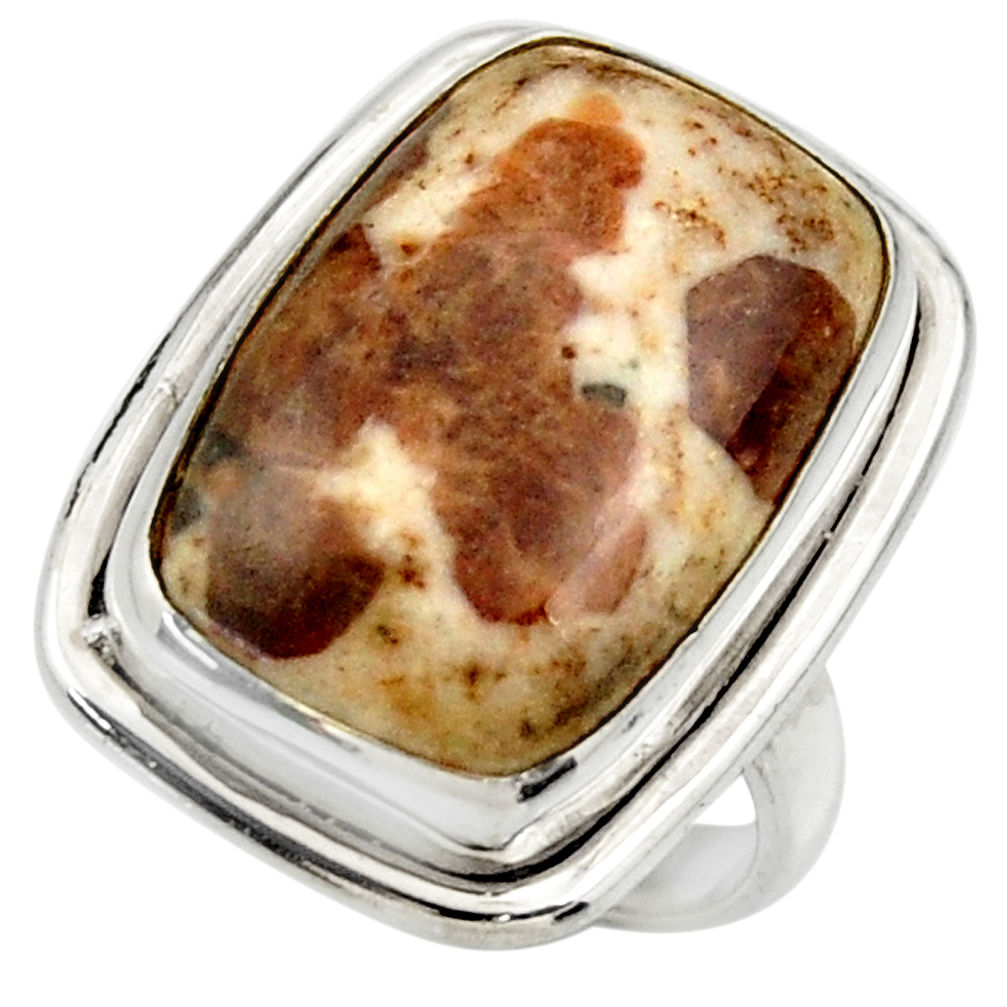 925 silver natural garnet in limestone spessartine solitaire ring size 6 r28593