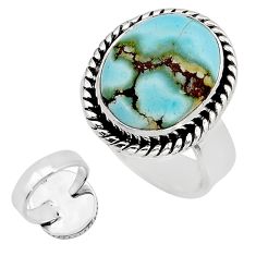 925 silver 11.14cts natural golden hills turquoise adjustable ring size 8 c32802