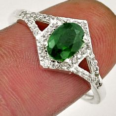 925 silver 2.36cts natural green chrome diopside oval topaz ring size 8.5 y38379