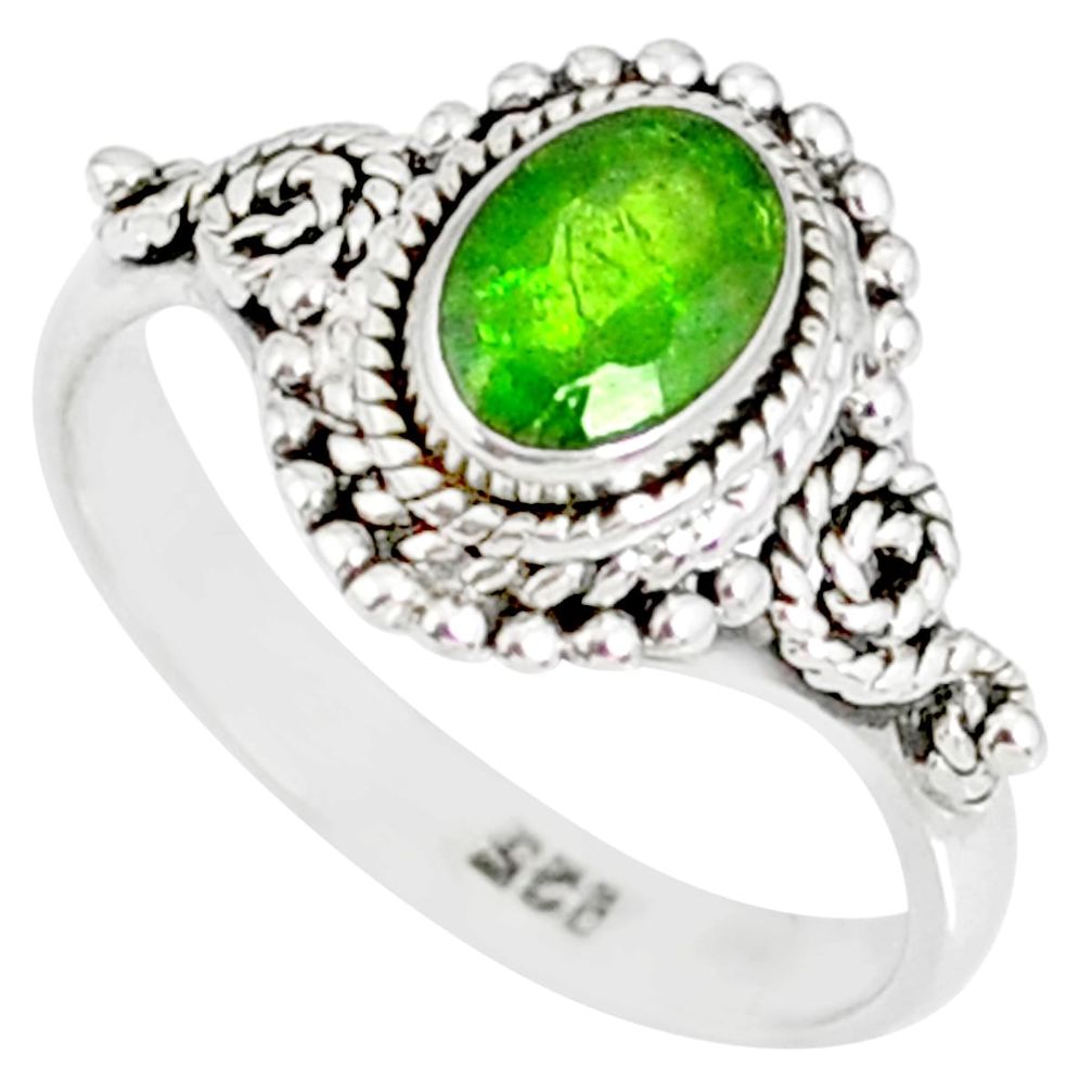 925 silver 1.43cts natural green chrome diopside solitaire ring size 7 r82268