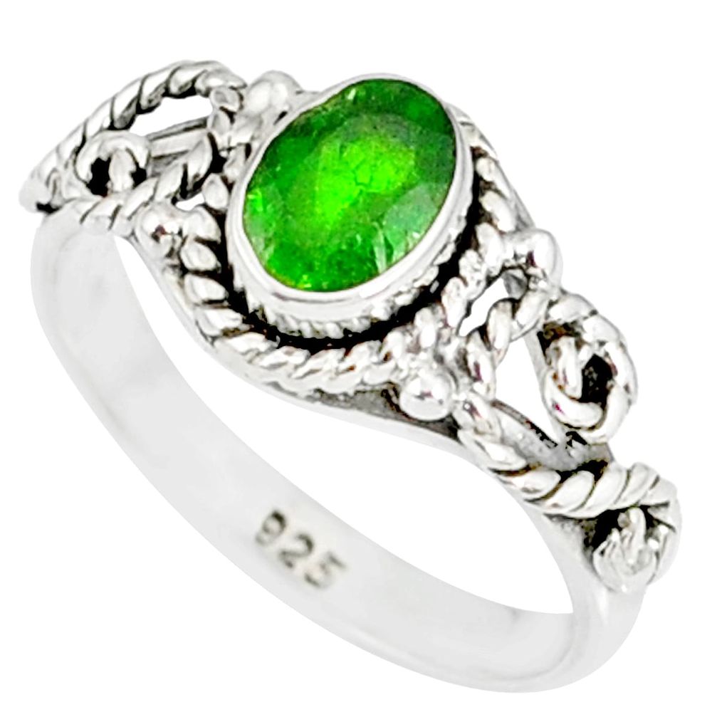 925 silver 1.47cts natural green chrome diopside solitaire ring size 7 r82276