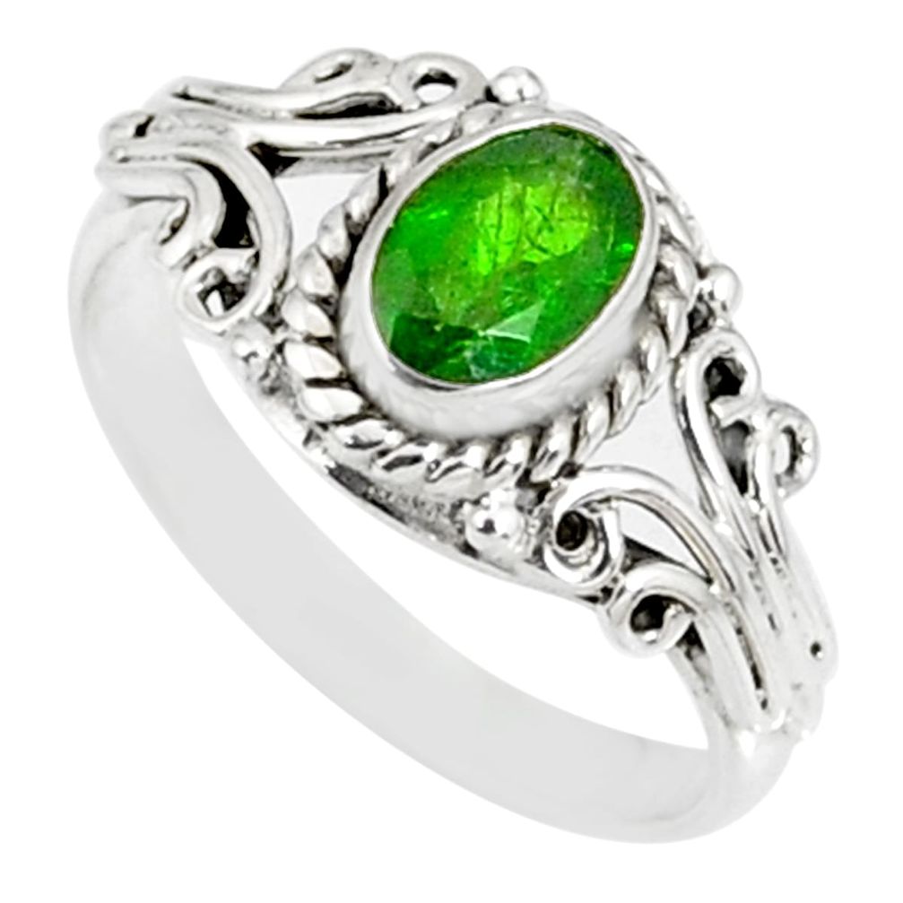 925 silver 1.52cts natural green chrome diopside solitaire ring size 7 r82436