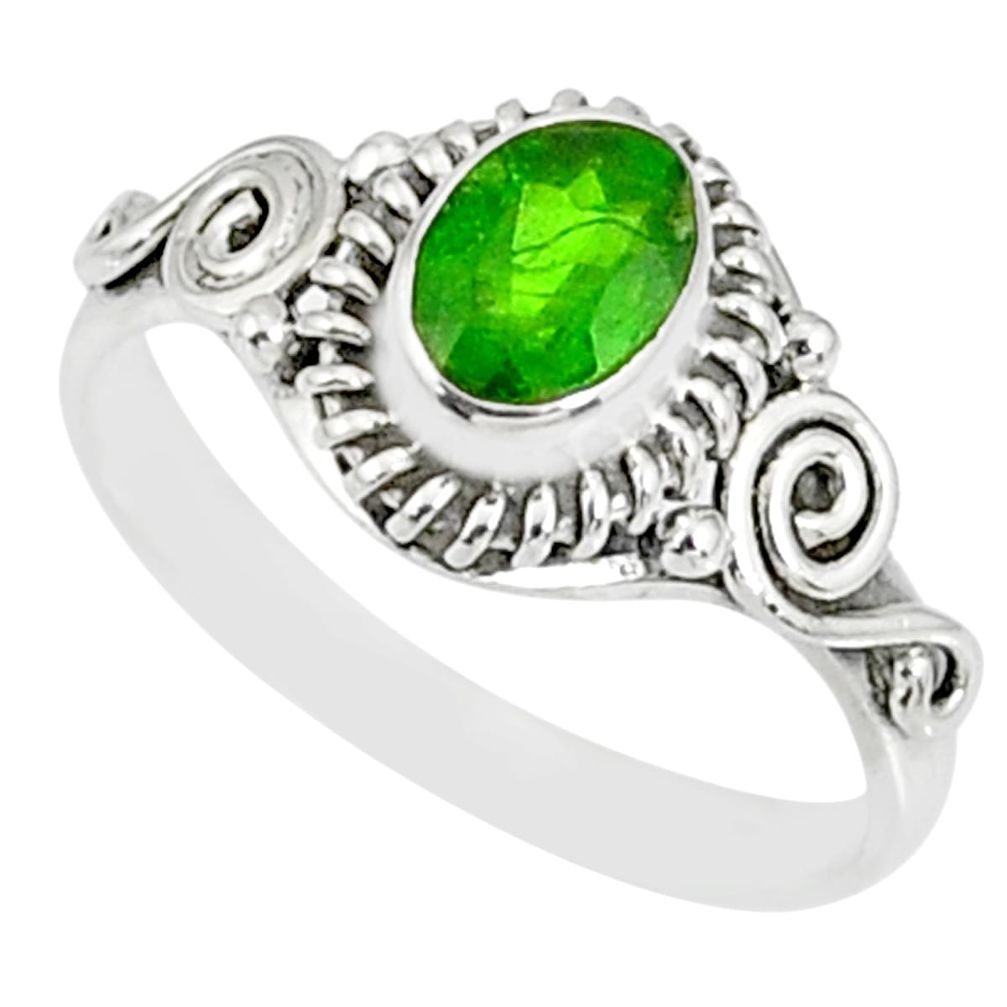 925 silver 1.51cts natural green chrome diopside solitaire ring size 8 r82429