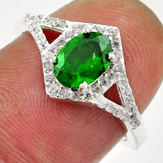 925 silver 2.19cts natural green chrome diopside topaz ring size 6.5 y38374