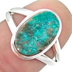 925 silver 5.03cts natural green chrome dioptase solitaire ring size 8 u48244